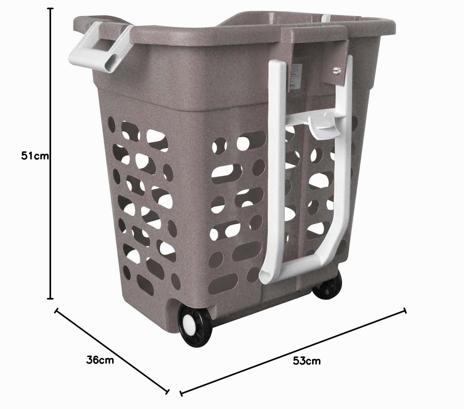 plasteo® Wäschekorb Wäschesammler Wäschesortierer | Fahrbar mit 2 Körbe und Griffen | Wäsche Trennen | Robust und Stabil | 50 Liter + 20 Liter | Luftdurchlässig