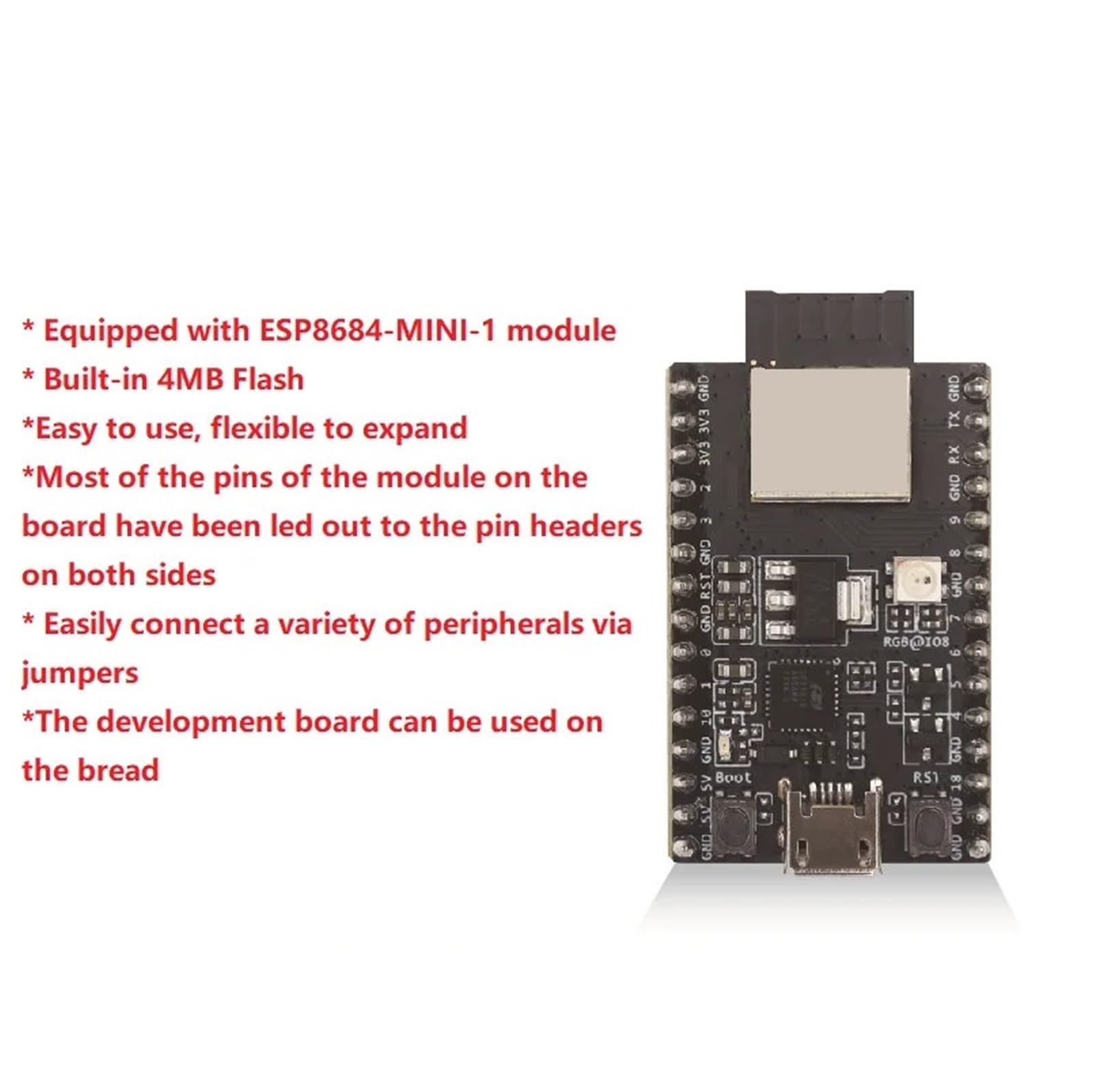 ESP8684-DevKitM-1 Placa de desarrollo, integrada ESP8684-MINI-1 Placa de desarrollo de módulos