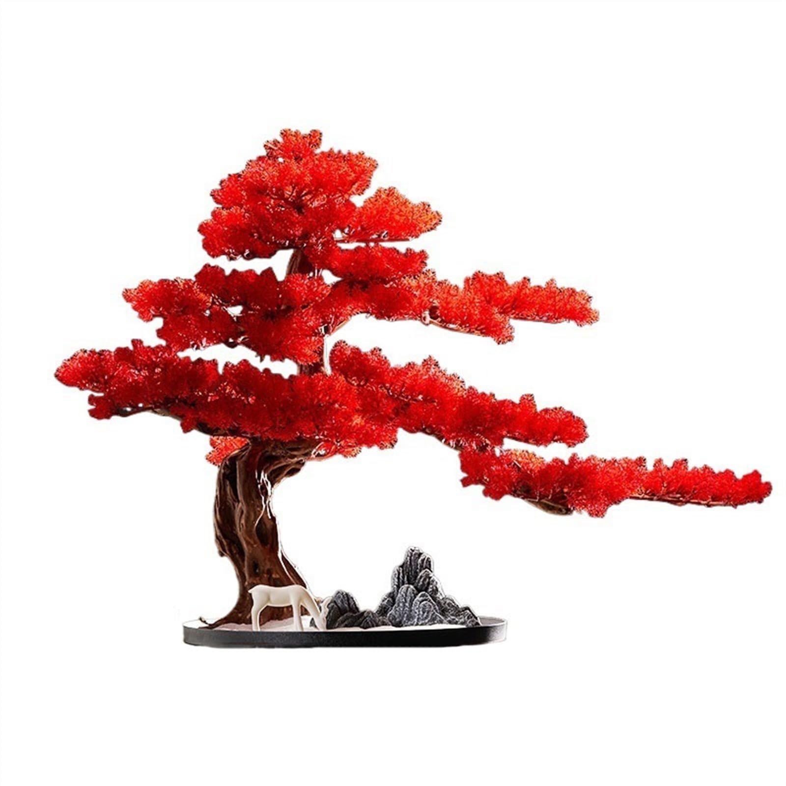 MYUYEE Artificial Bonsai Tree Artificial Potted Plants Landscape Ornaments Feng Shui Ornaments Living Room Hotel Soft Furnishings Home Decoration Simulation Tree Artificial Tree