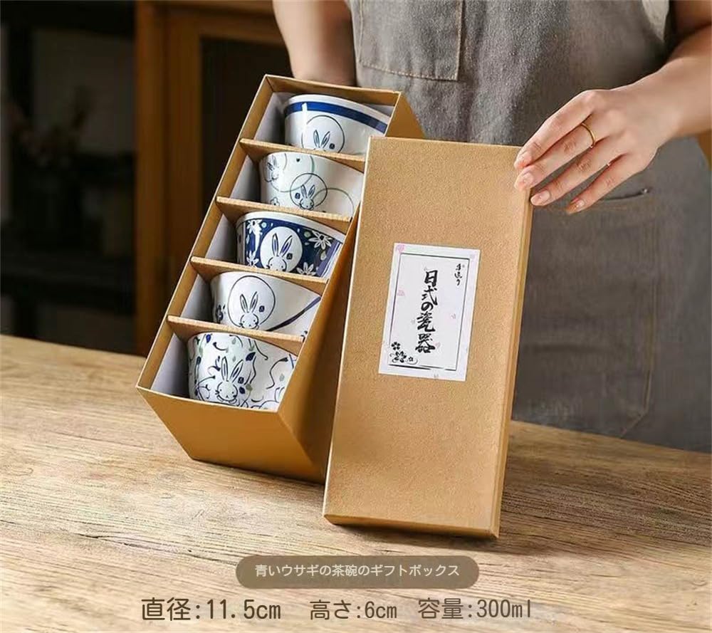 Amazon｜HOHOUNCSYお茶碗 飯碗 5個セット 直径約11.5cm 食器セット