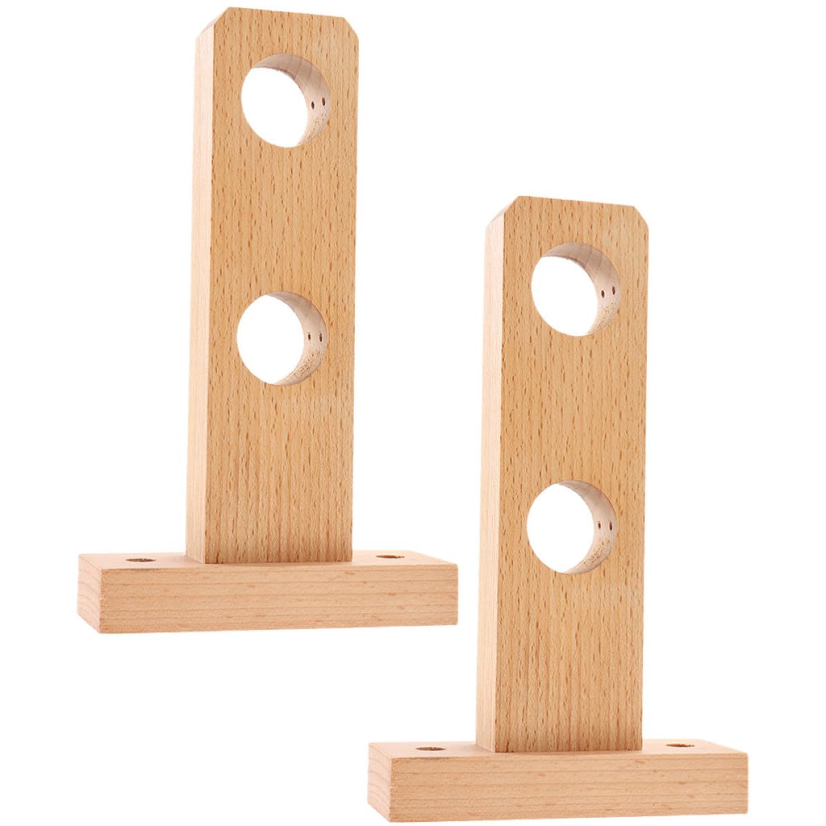 STOBAZA Supporti per Bastoncini Tende in Legno 2 Pezzi, Staffe Robuste Buona Stabilità per Montaggio a Muro, Stile Semplice per Finestre Interne ed Esterne