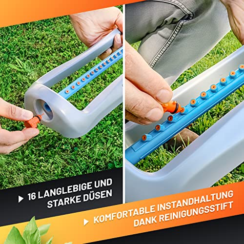 Grüntek Oscillation Sprinkler Primavera Up To 336 M² / 3617 Ft² Irrigation Area, Blasting Width Up To 21 M X 15 M, Osillating Sprinkler For Lawn, Plants, Garden. #TOP3