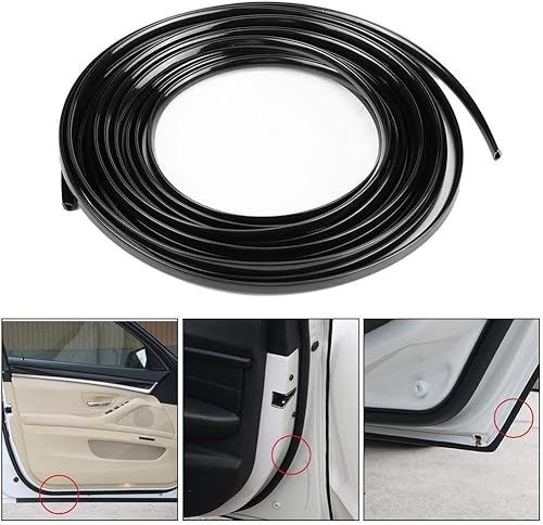 Miniatura 2 de 6m19.7ft - Tira protectora de arañazos para borde de puerta de automóvil, borde de aire acondicionado, borde de rejilla (negro)