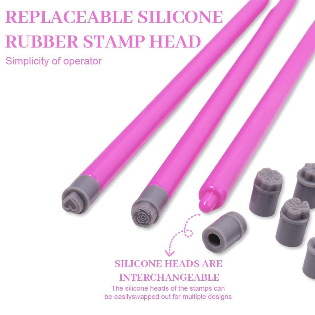 Penne per Stampa Nail Art,15 Pezzi Penne per Timbri per Nail Art in Silicone,Penne per Timbri per Unghie con Motivi, per Donne e Ragazze