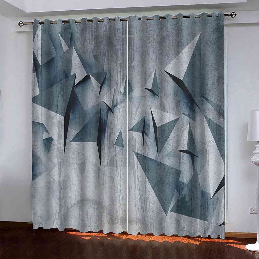 Rideaux salon d'enfants au style moderne gris tridimensionnel pour créer un espace cocooning