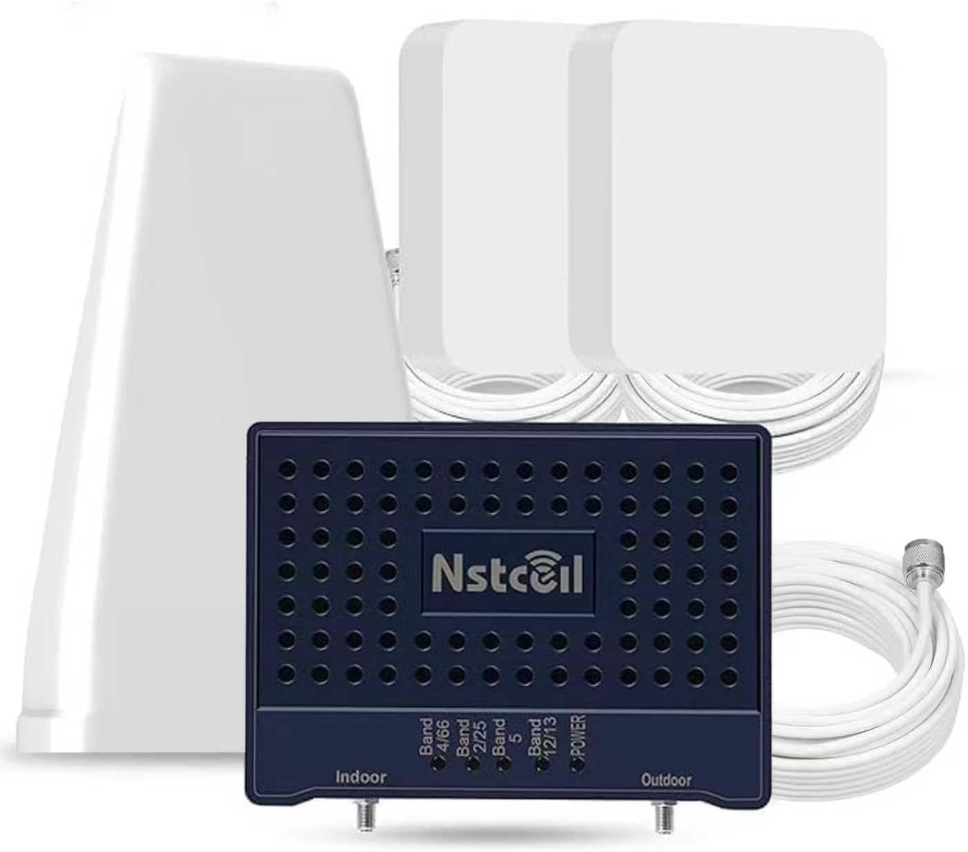 Photo 1 of Cell Phone Booster for Home & Multiroom | Up to 8,000 sq ft|Boost Cellular Signal for All U.S. Carriers | Cell Phone Signal Boosters with 2 Inside Antennas | FCC Approved