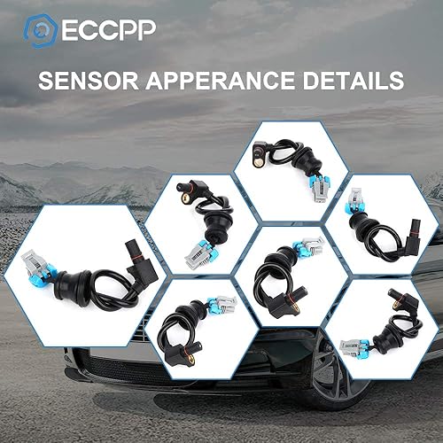 Miniatura 4 de ECCPP Sensor de velocidad de rueda ABS izquierdo+derecho+trasero Sensor ABS apto para 2006 para Pontiac Torrent, 2002-2007 para Saturn Vue,