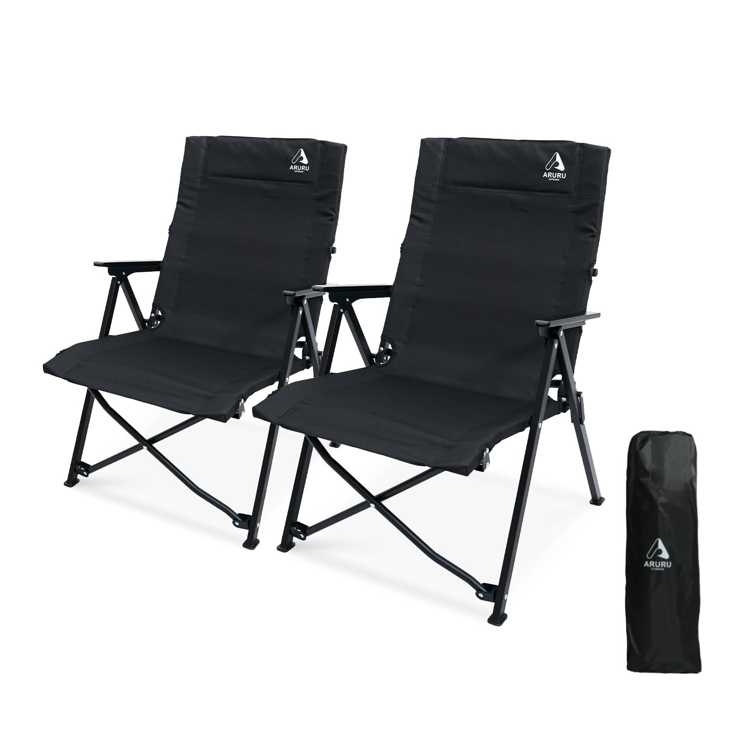 ARURU 2セット キャンプ用 キャンプチェア 折りたたみ アウトドア 600D生地 軽量 コンパクト収納 耐荷重100KG【ブラック】 Amazon.co.jp: ARURU 2セット キャンプ用 キャンプチェア 折りたたみ