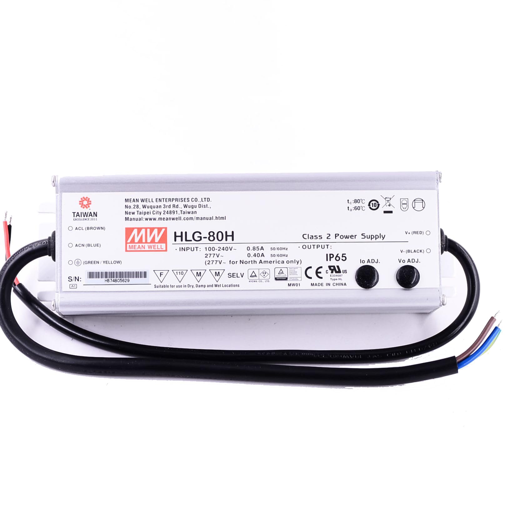 HLG-80H-36AB 80W Constant Voltage Constant Current LED Driver