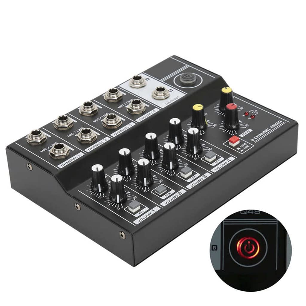 Mikser Audio Przenośny 8-kanałowy mikser dźwięku stereofonicznego Wzmacniacz mikrofonowy Konsola Dj
