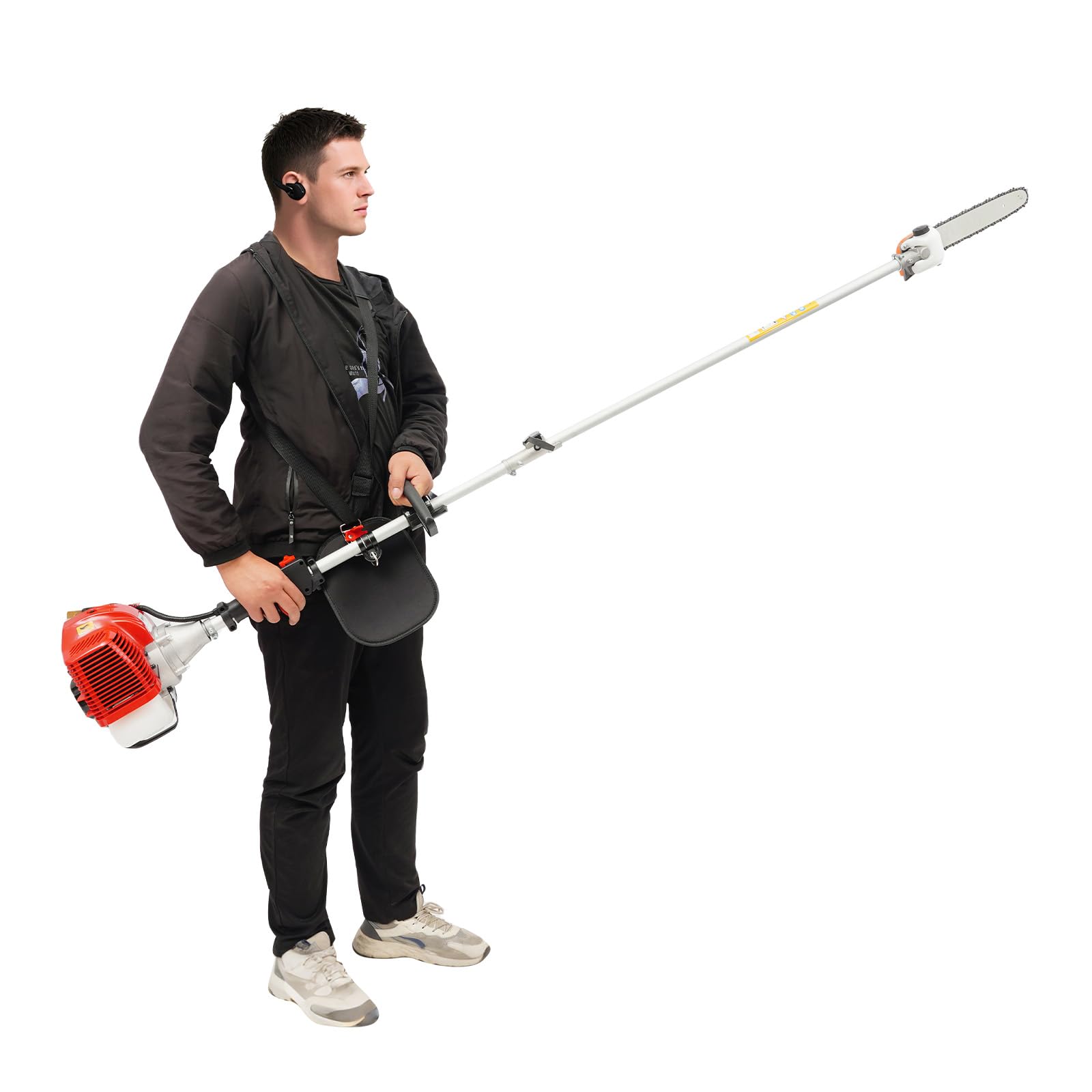 Cortasetos de gasolina, 1,25 kW, 43 CC, gasolina, 8500 rpm, telescópico, cortasetos, para podar árboles, jardines domésticos, parques, zonas verdes