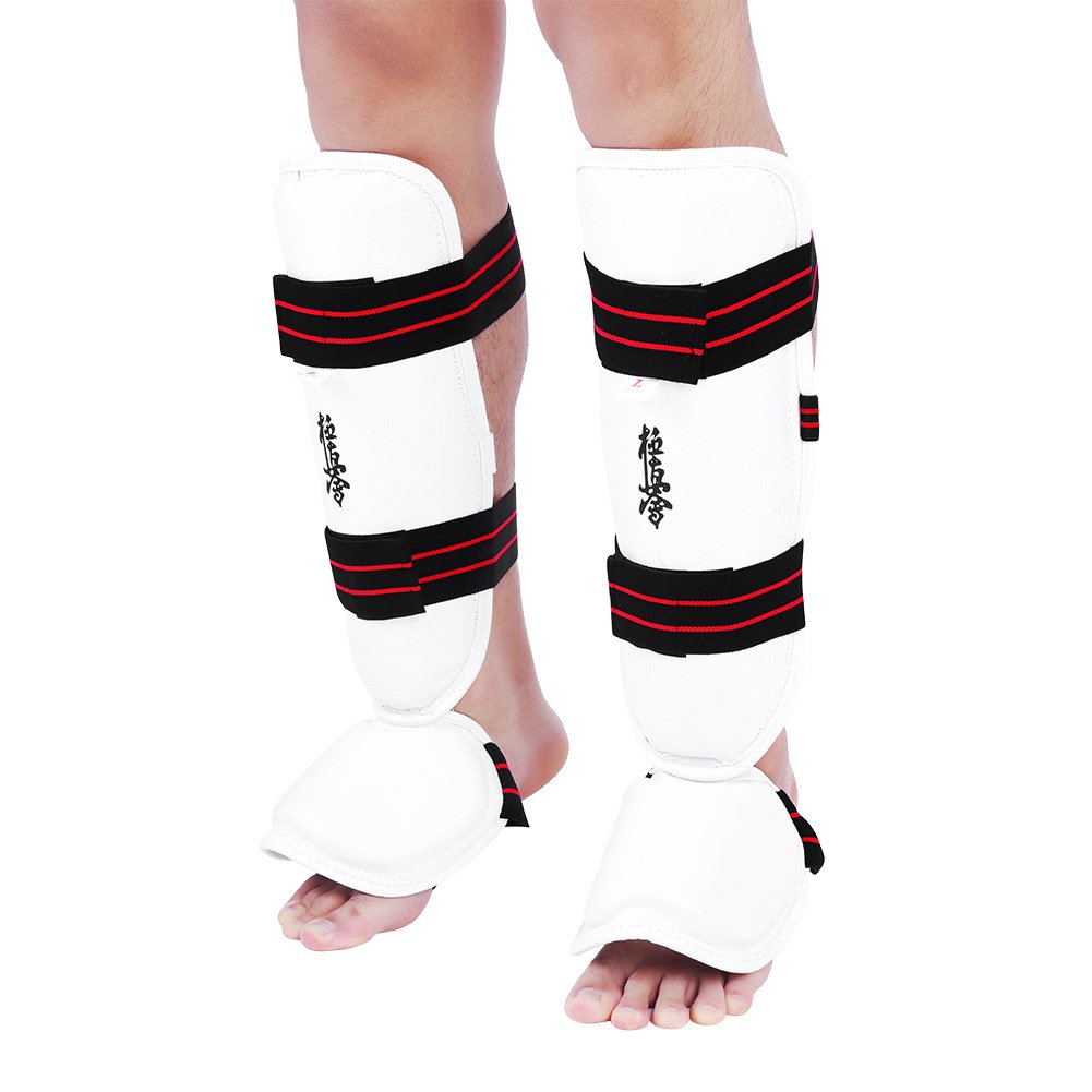 Shin Guard, 1Pair Shin Protectors Padded Boxing Protective Gear Shank Leg Foot Guards Adjustable Strap Protective Gear Boxing Shin Guard