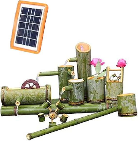 Image Solar Fountain,Water Tank Fish Pond Bamboo Water Circulation System Flow Device Bamboo Tube Bamboo,40Cm Ornaments (40cm) Image Solar Fountain,Water Tank Fish Pond Bamboo Water Circulation System Flow Device Bamboo Tube Bamboo,40Cm Ornaments (40cm)