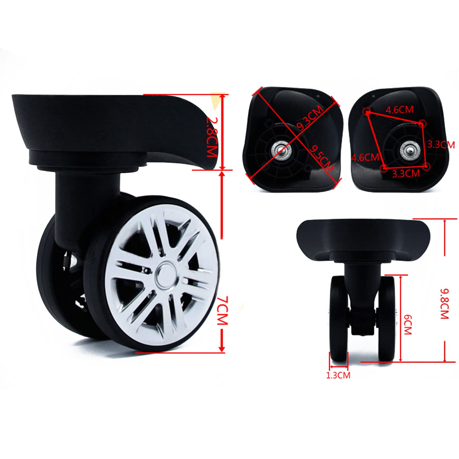 Rotelle di ricambio per bagagli A09, rotelle per valigie, rotelle per bagagli, trolley per valigie, rotella per bagagli per riparazione di ricambio, 1