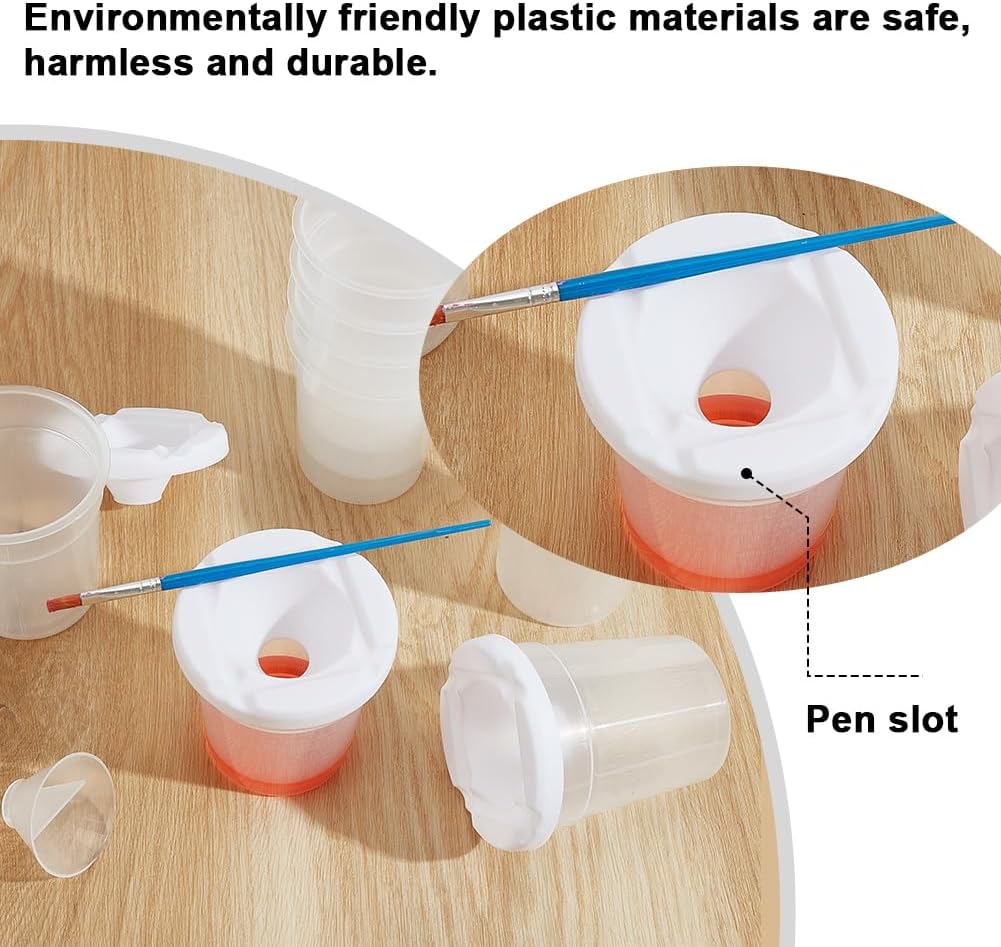 36 Pcs No Spill Paint Cups Bulk, Spill Proof Paint Cups with Sealing Lids Art Paint Cup for Painting Crafts and Art Supplies