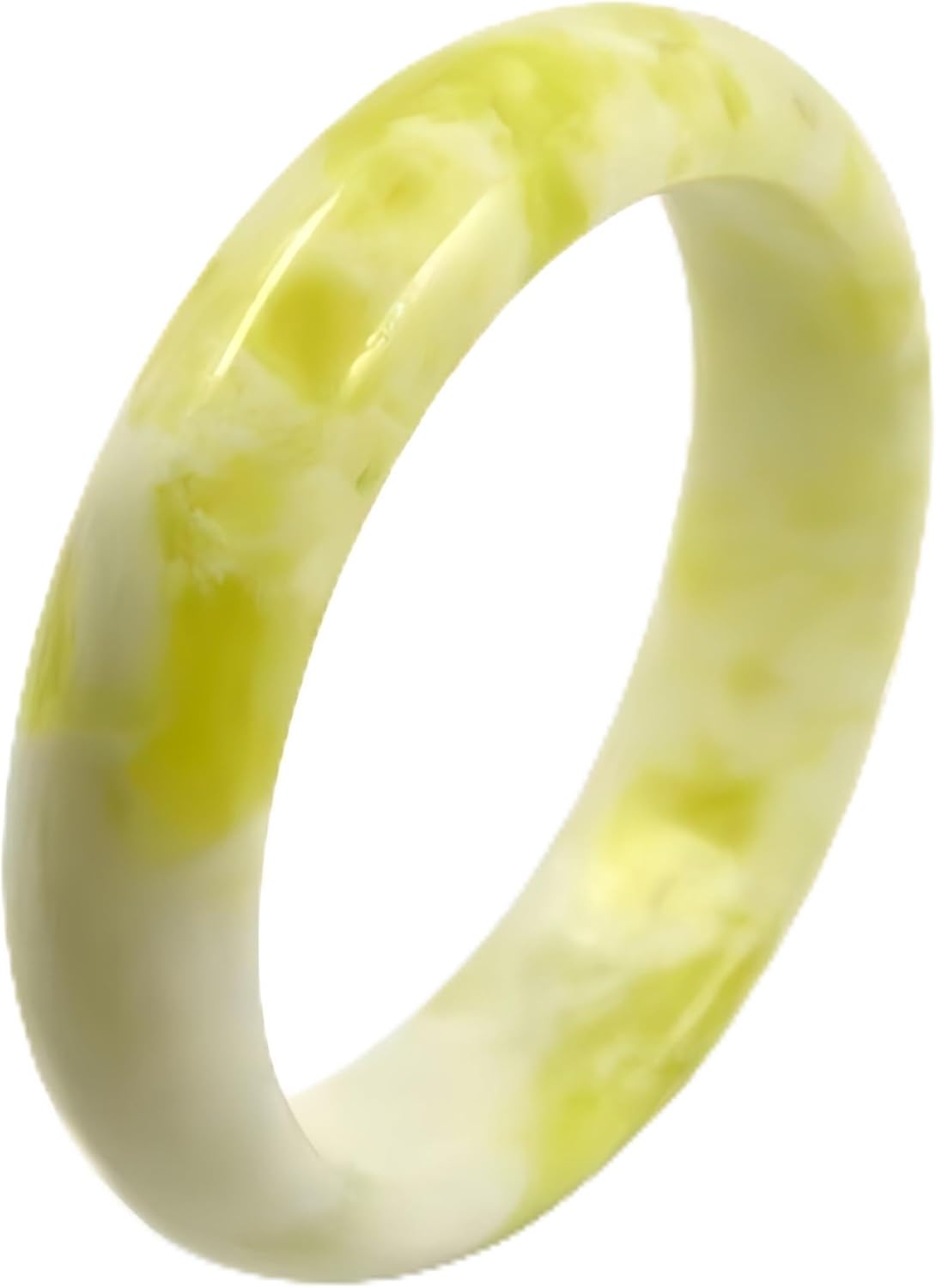 Jade Stone Bangle Bracelet -Round Multi-Polished Design with Box, Feng Shui Good Luck Accessory, Positive Energy Gift for Women Men