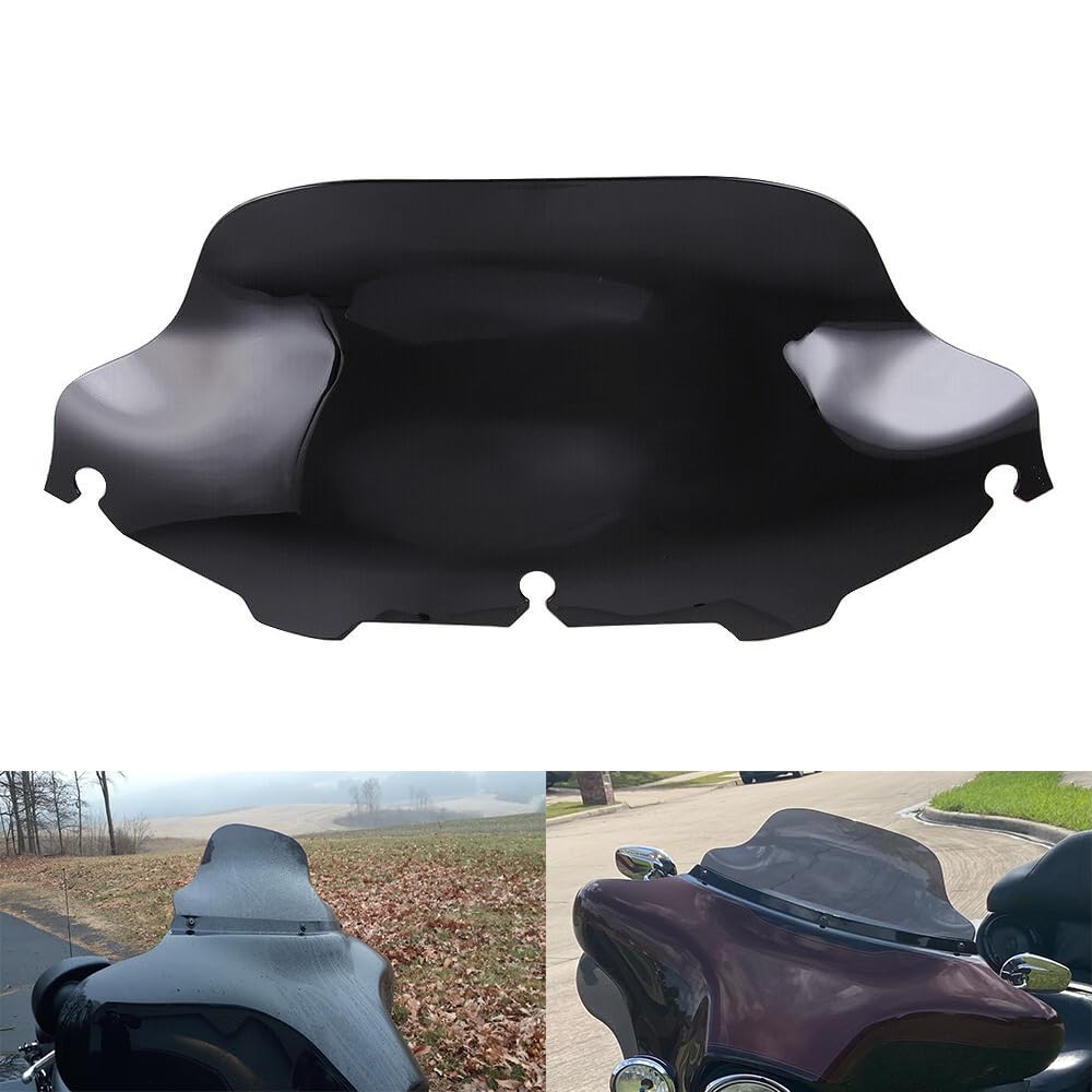 Photo 1 of H RUO Black 8" Wave Windshield Windscreen for Harley Electra Glide Street Glide FLHX FLHT 1996-2013