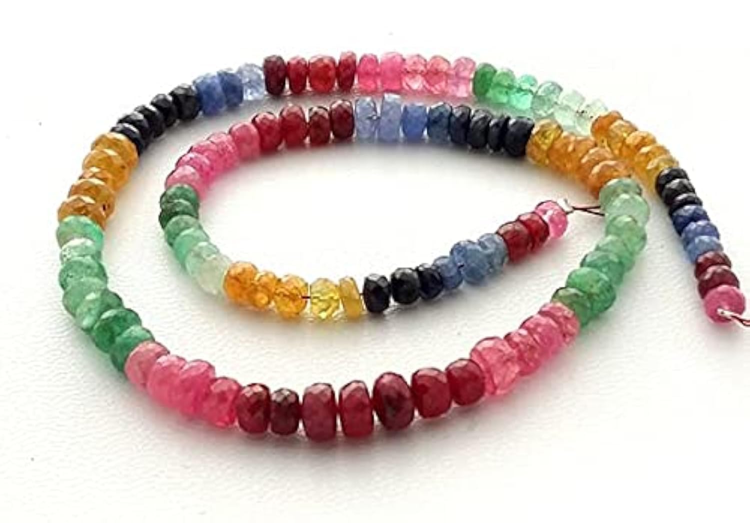 Perles saphir multicolores naturelles LKBEADS rondelles facettées 4-5mm pour bijoux haut de gamme
