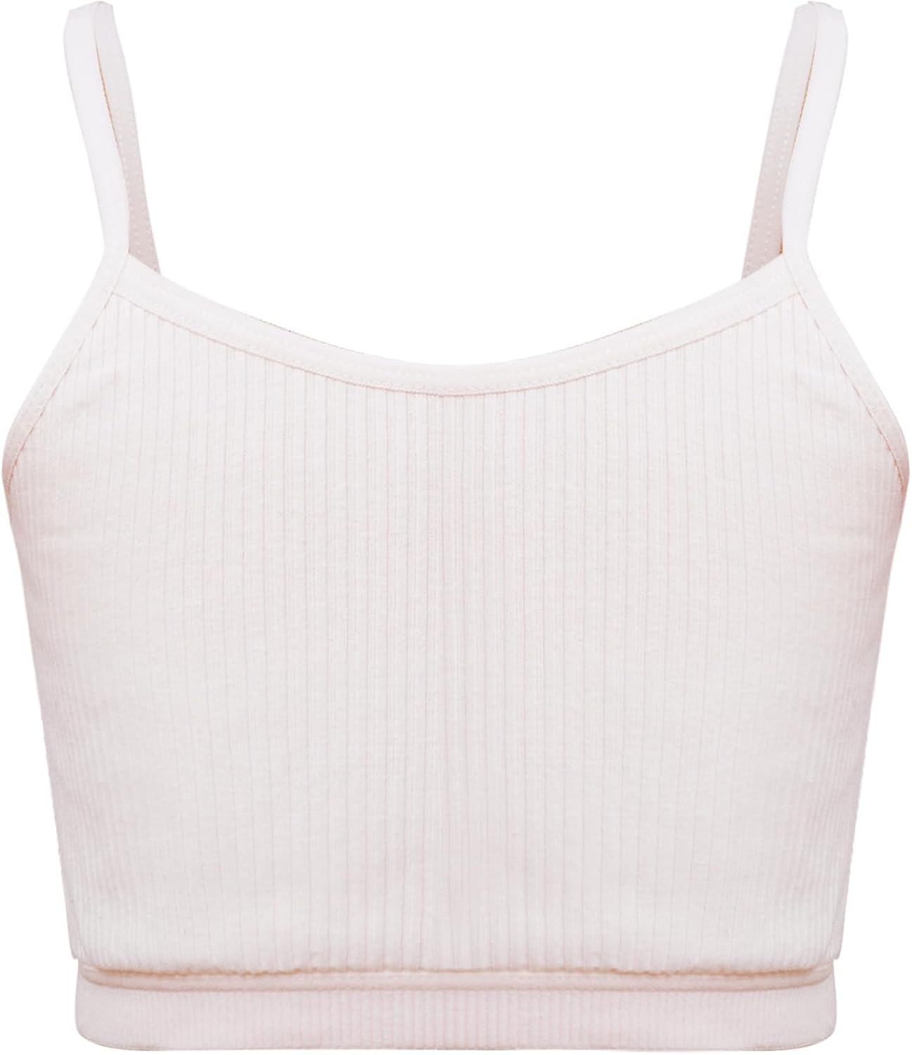 Kids Girls Ribbed Camisole Tank Vest Dance Crop Tops Sport Bras Yoga Gym Training Bras Underwear