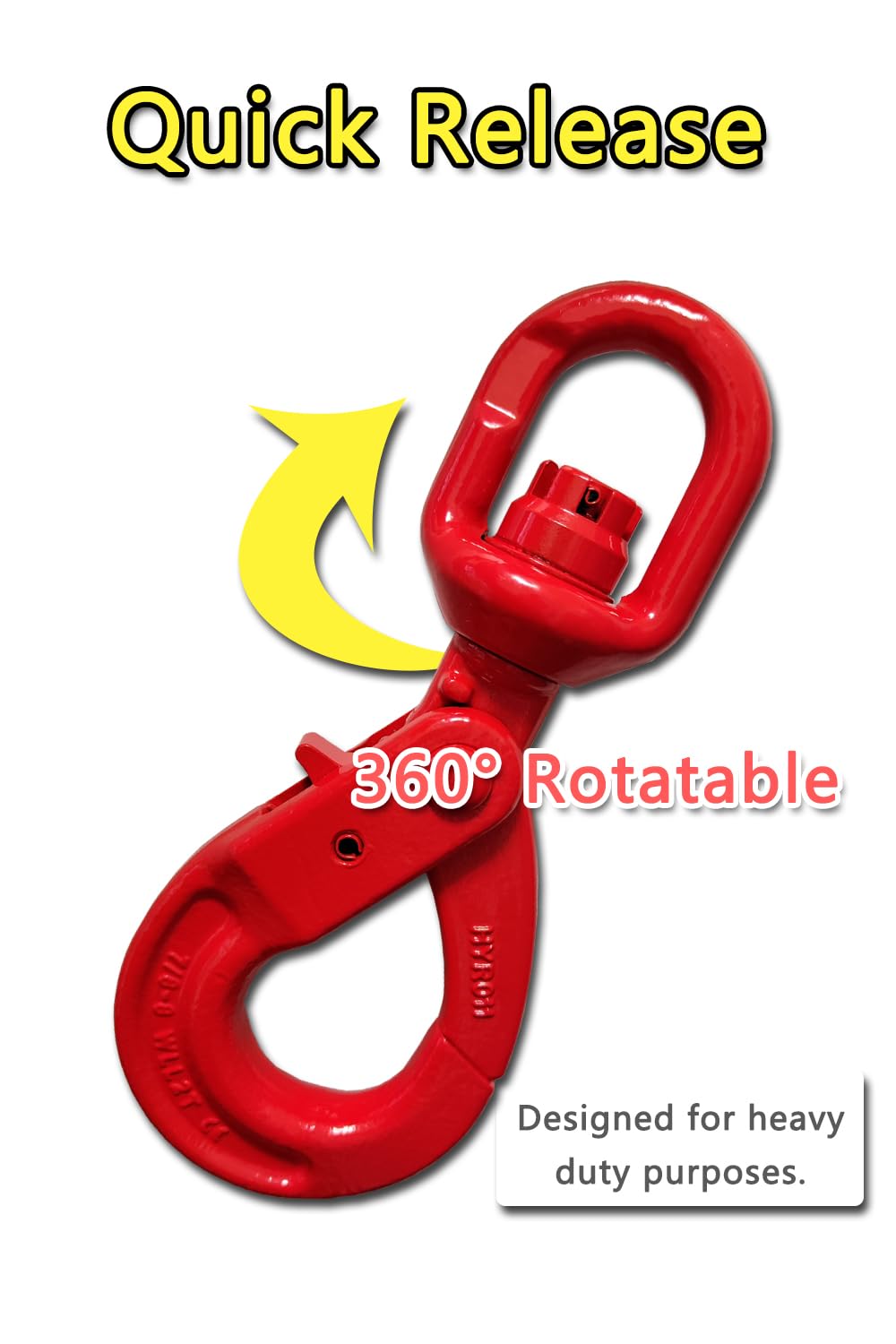 Heavy Duty Swivel Lifting Hook - 2 Ton Capacity -4