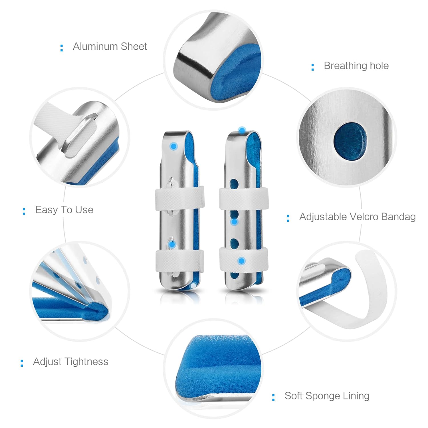 Finger Splint, 3-Size Aluminum Finger Splints, Metal Finger Support for Finger Knuckle Immobilization of Adults and Children Suffering Pain Sprains Strains Arthritis : Health & Household