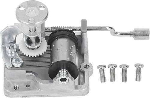 Movimiento de mecanismo musical de 18 notas, caja de música de manivela de aleación de estilo retro con muñeca giratoria para regalos