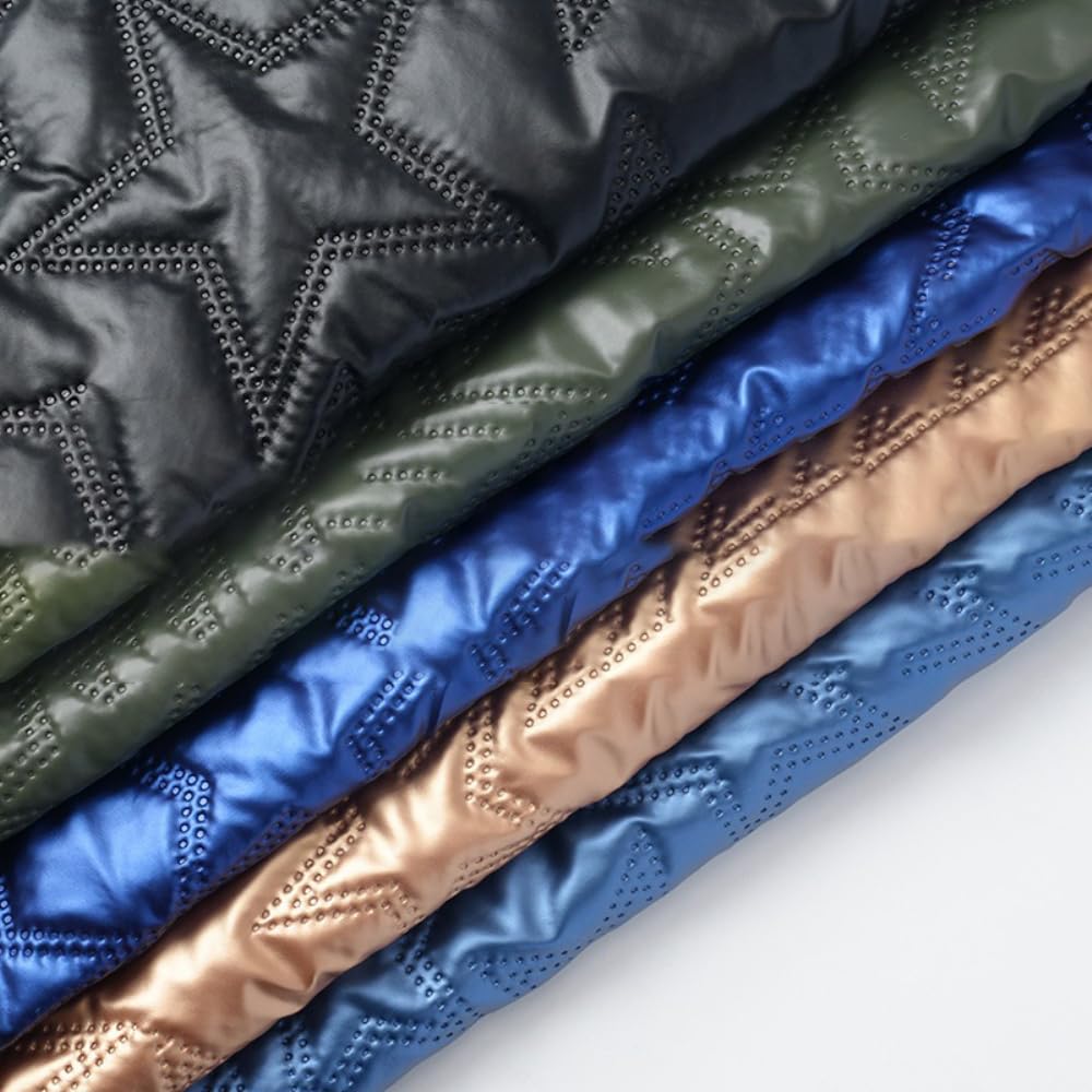 Tela acolchada de poliuretano de 2 m por metros, impermeable, 150 cm de ancho, piel sintética acolchada con patrón de estrella, suave acolchado para forro de chaqueta, abrigos, bolsos, zapatos