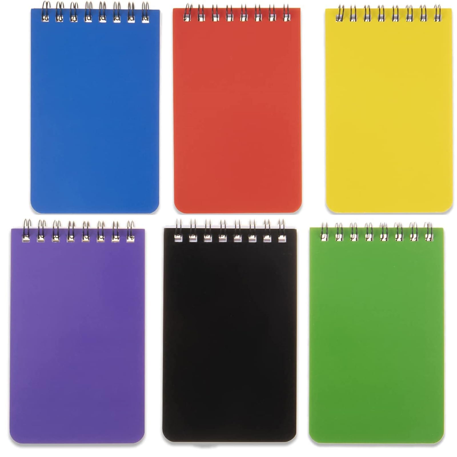Small Notebooks, 6 Pack Pocket Spiral Notepads Wirebound Memo Pad Little Mini Notebook for Home Office Accessories - 6 Colored Notebooks, 75 Sheets Per Notebook(3x5 inch/12.7×7.6 cm)