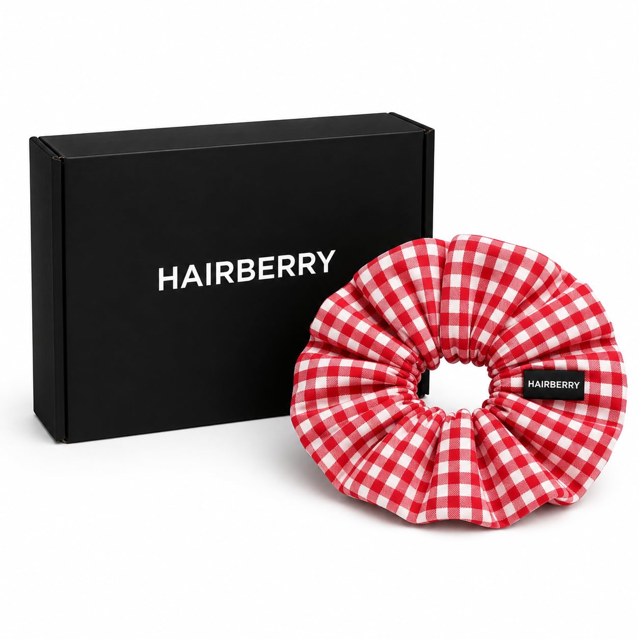 Red & White Checks Cotton Beautiful Hair Scrunchie For Girl Use for Collage & Casual Styling 3