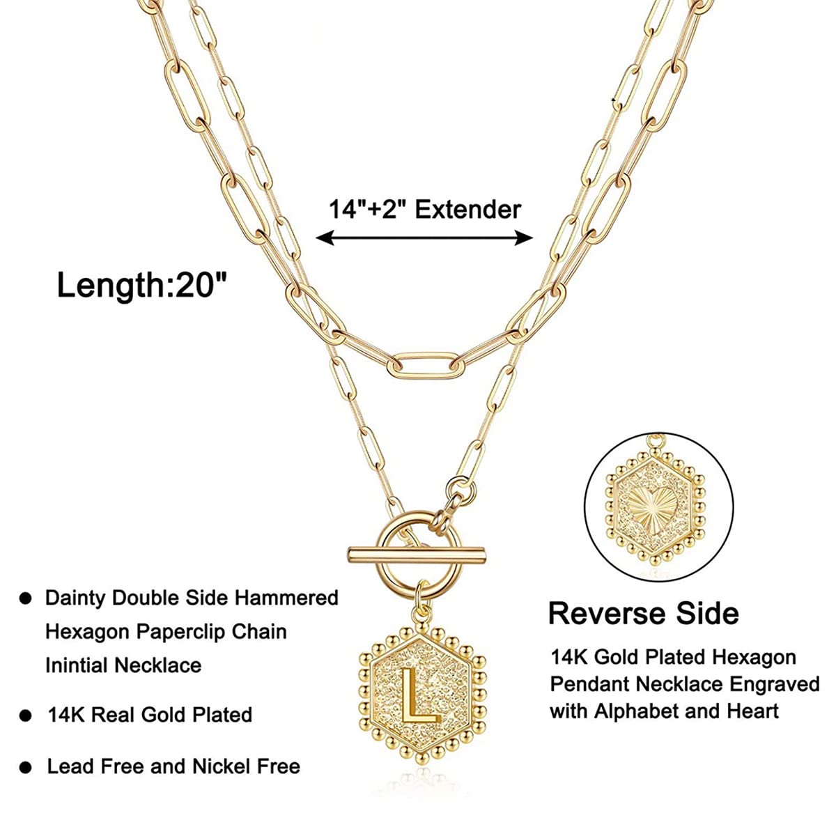 Plated Alphabetical Layered Necklace - Jewelry