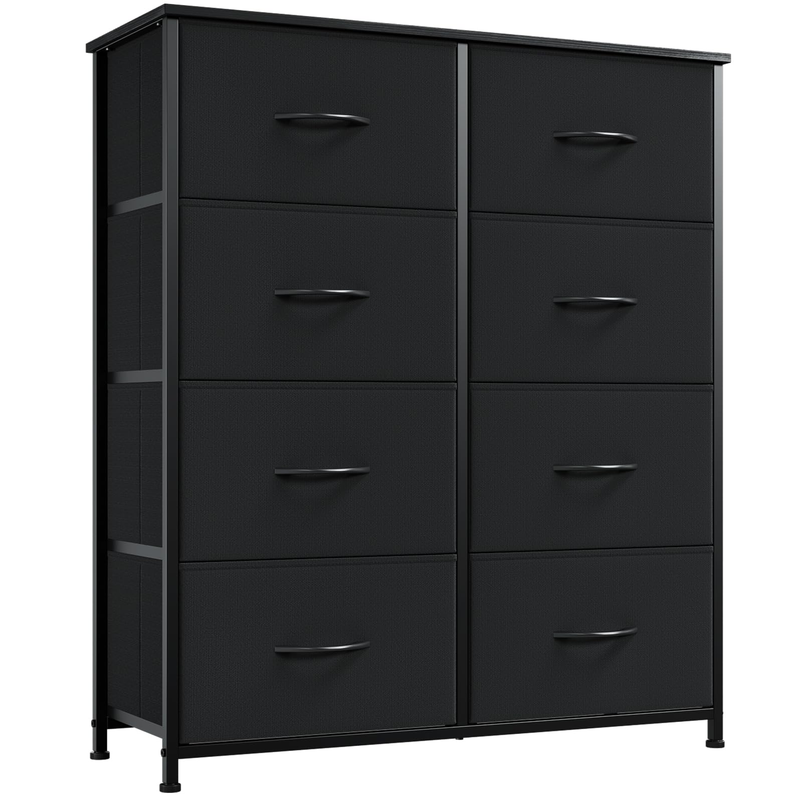 Somdot Tall Chest of Drawers for Bedroom with 8 Drawers, Wide Storage Organiser Fabric Dresser for Closet Nursery Bedside Living Room Laundry Entryway Hallway, Black โ image 1