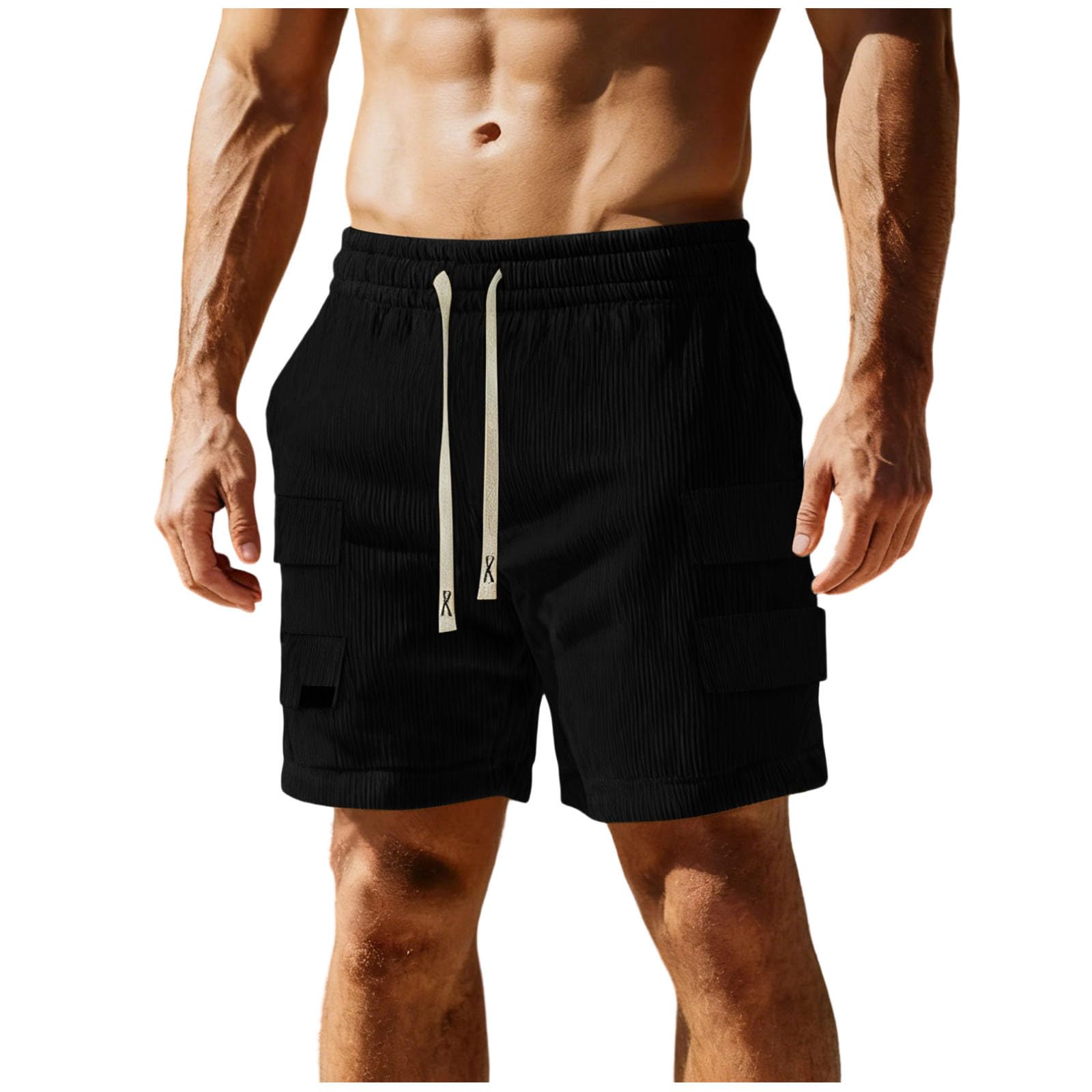 Cambkatl Versatile Versatile Shorts for Men Loose Elastic Waist Casual Summer Stretch Workout Lounge Shorts with Pockets