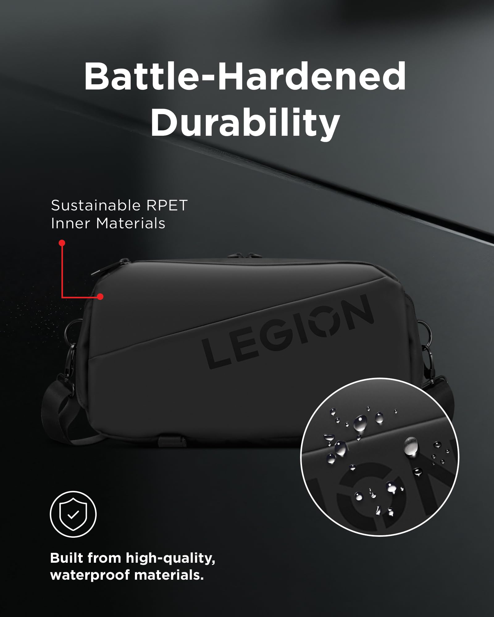 Lenovo Legion torba na ramię, torba do przenoszenia na konsolę do gier Legion Go, wodoodporna, czarna