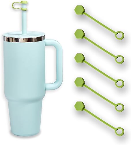 Tapa de popote para vaso Hydro Flask, 5 fundas de popote para botellas de agua Hydro Flask, tapa de popote de silicona para tazas Hydro Flask,