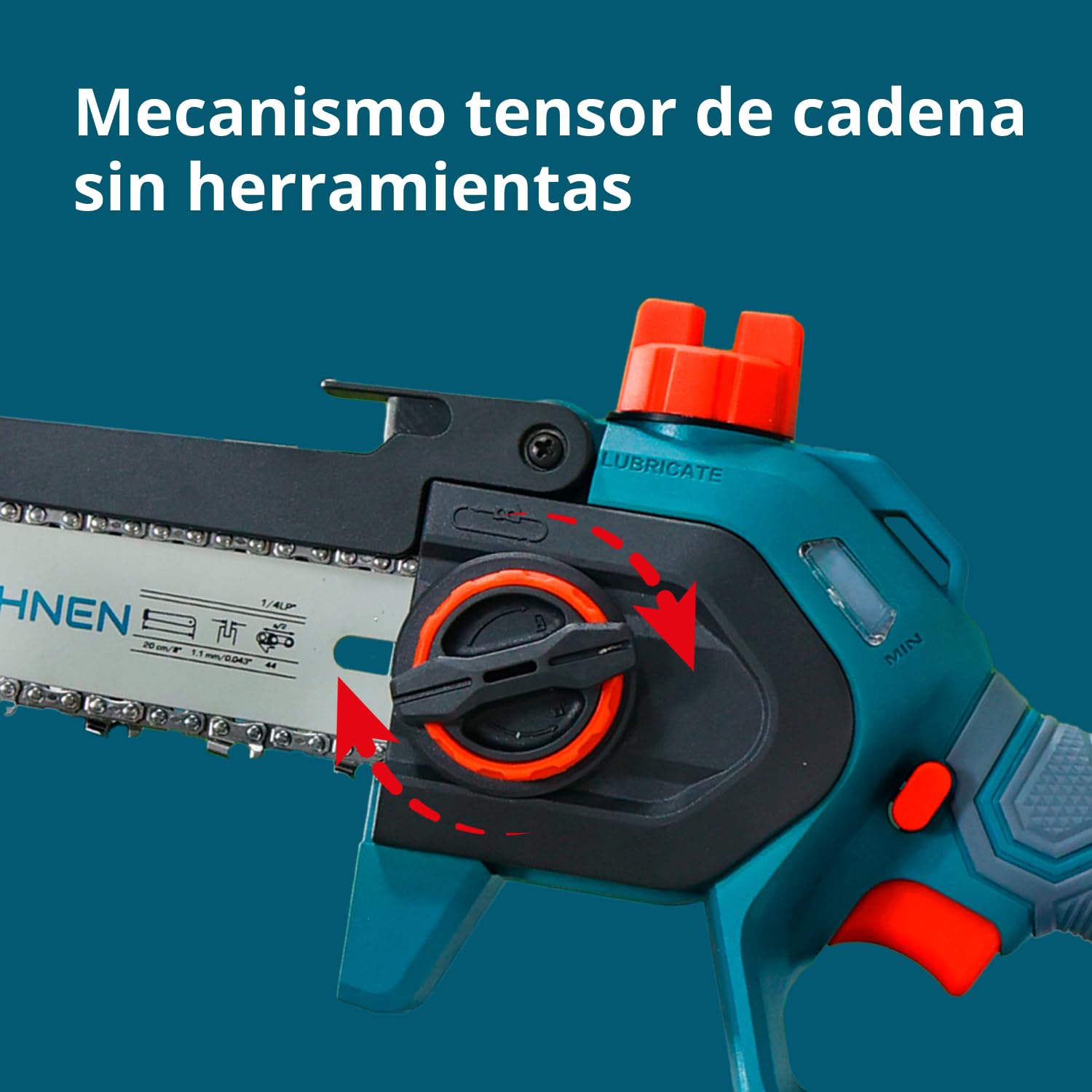 K&S Könner&Söhnen KS MCS20V-8 Case - Minimotosierra con batería de 8 pulgadas, motosierra eléctrica de mano con lubricación automática de cadena, sierra con batería de una sola mano con cargador de
