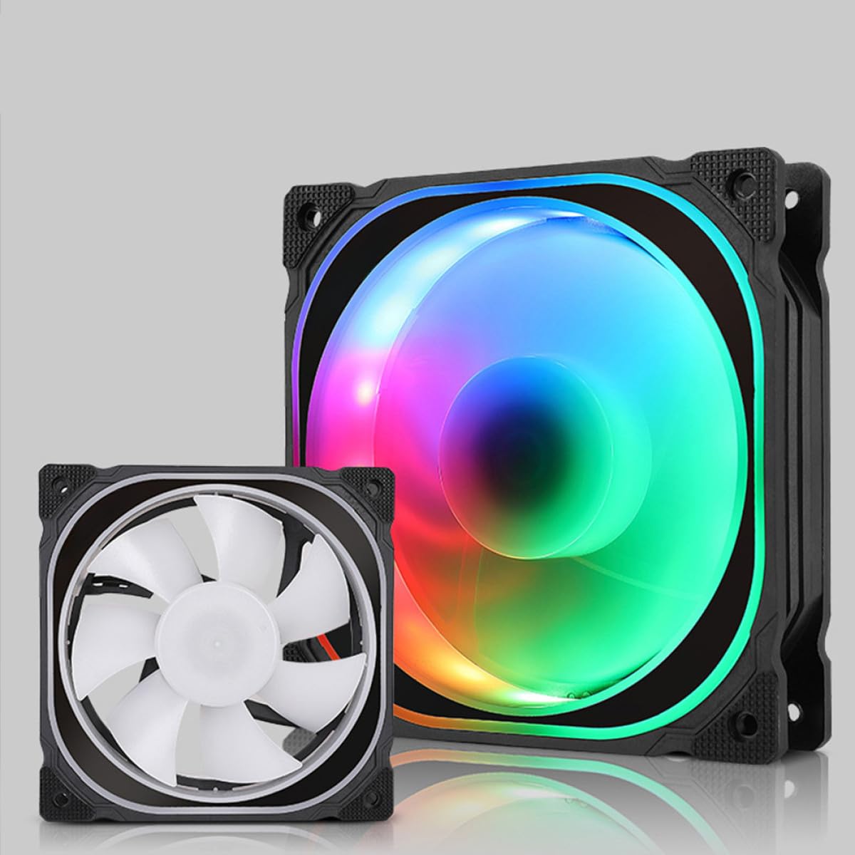 Ventilador de Refrigeración LED Rgb de 12cm para Computadora con Controlador Estándar y Plástico, para Fiesta Verano y Sistema de Refrigeración de PC