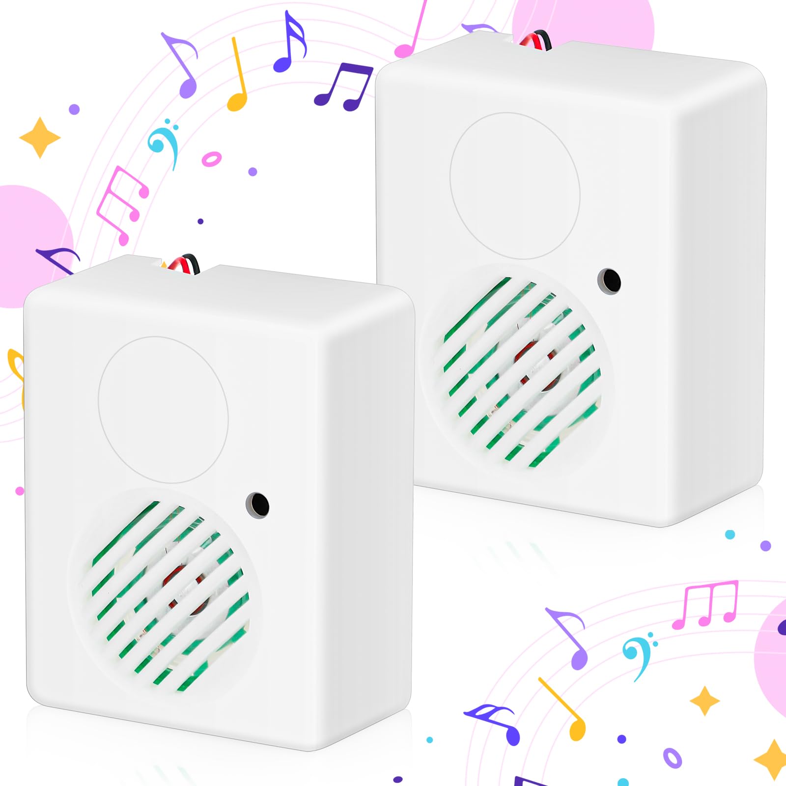 Seenelling Halloween Sound Sensor - 6 Pack Motion Activated Scary Speakers With Screams & LED Lights For Party