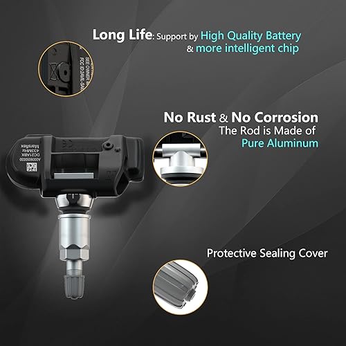 Miniatura 4 de Marsflex Sensor TPMS compatible con Mercedes Benz SMART AMG Freightliner Sprinter 433MHz 4pcs, sistema de monitoreo de presión de neumáticos