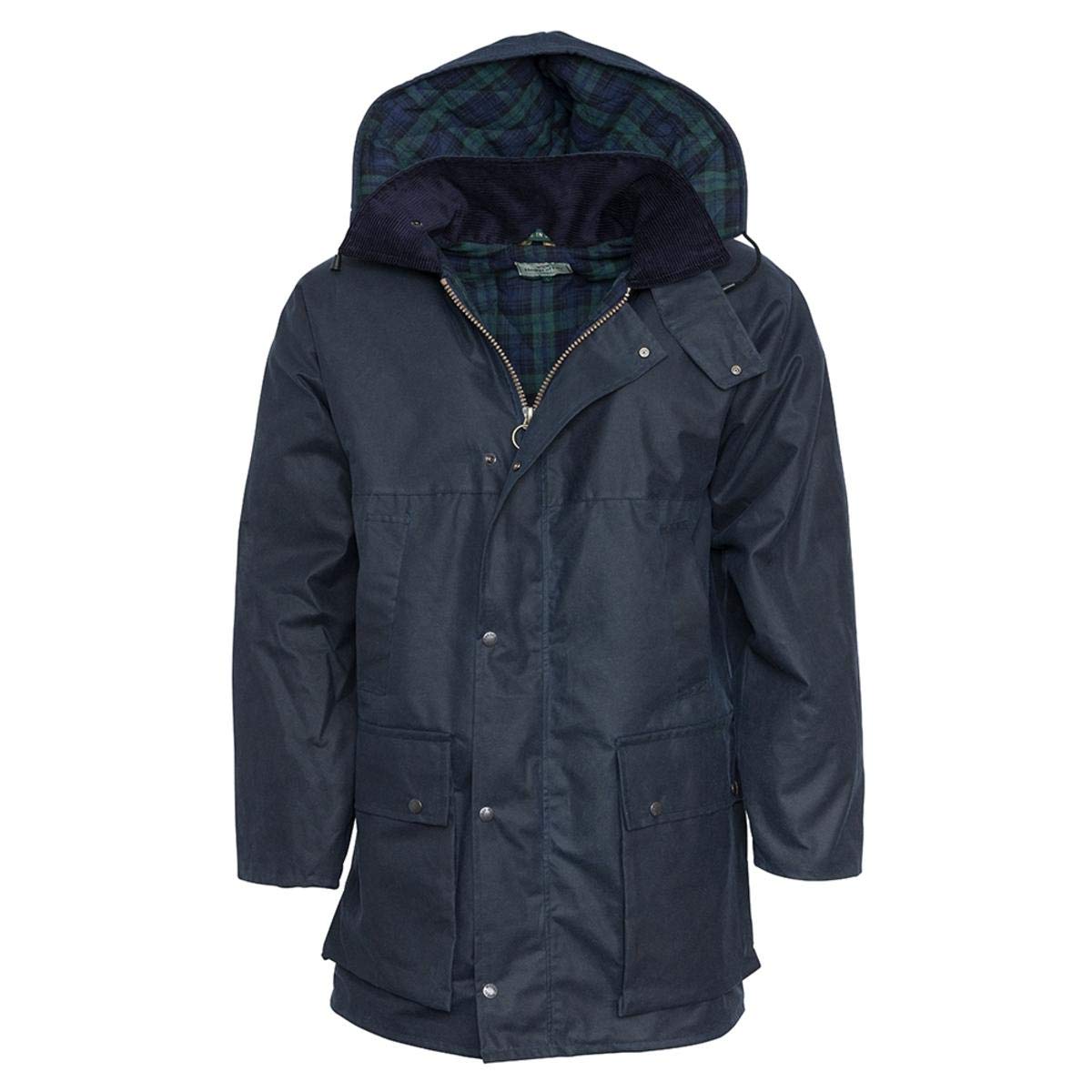 Hoggs of Fife - Classic Padded Wax Jacket Navy Small