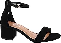 TOP Moda Darcie-1 Women's Ankle Strap Block Heel Sandals - Non-Slip Rubber Sole, Padded Comfort for Weddings, Parties, Prom
