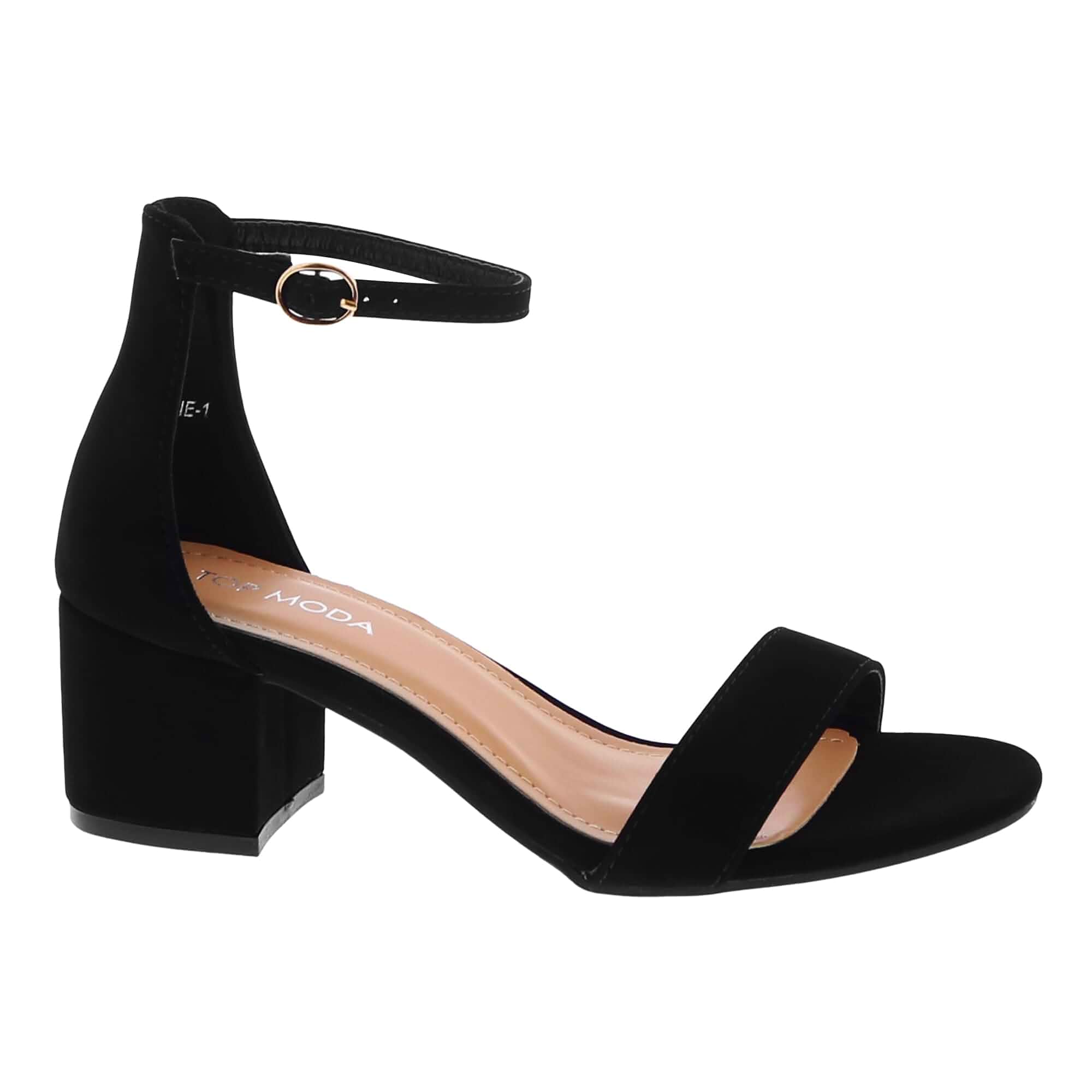 TOP Moda Darcie-1 Ankle Strap Dressy High Heel Sandal, Non-slip Sole, For Wedding, Party, Prom, Evening Wear, or Any Occasion, Sleek Style Block Heel Sandals