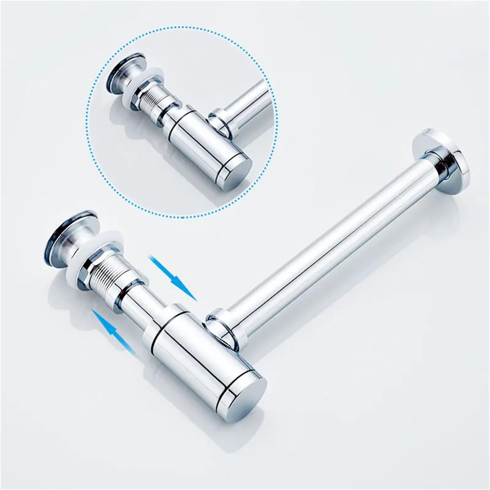 Tapón de drenaje emergente for lavabo baño con sifón y rebosadero, kit desagüe for fregadero Para Lavabo De Baño y Lavabo(With Overflow Drain)