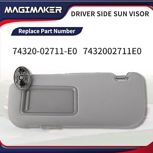 Miniatura 2 de Parasol lateral del conductor compatible con Toyota Corolla 2009 2010 2011 2012 2013 Reemplazo 74320-02711-E0 delantero izquierdo  Parasol de