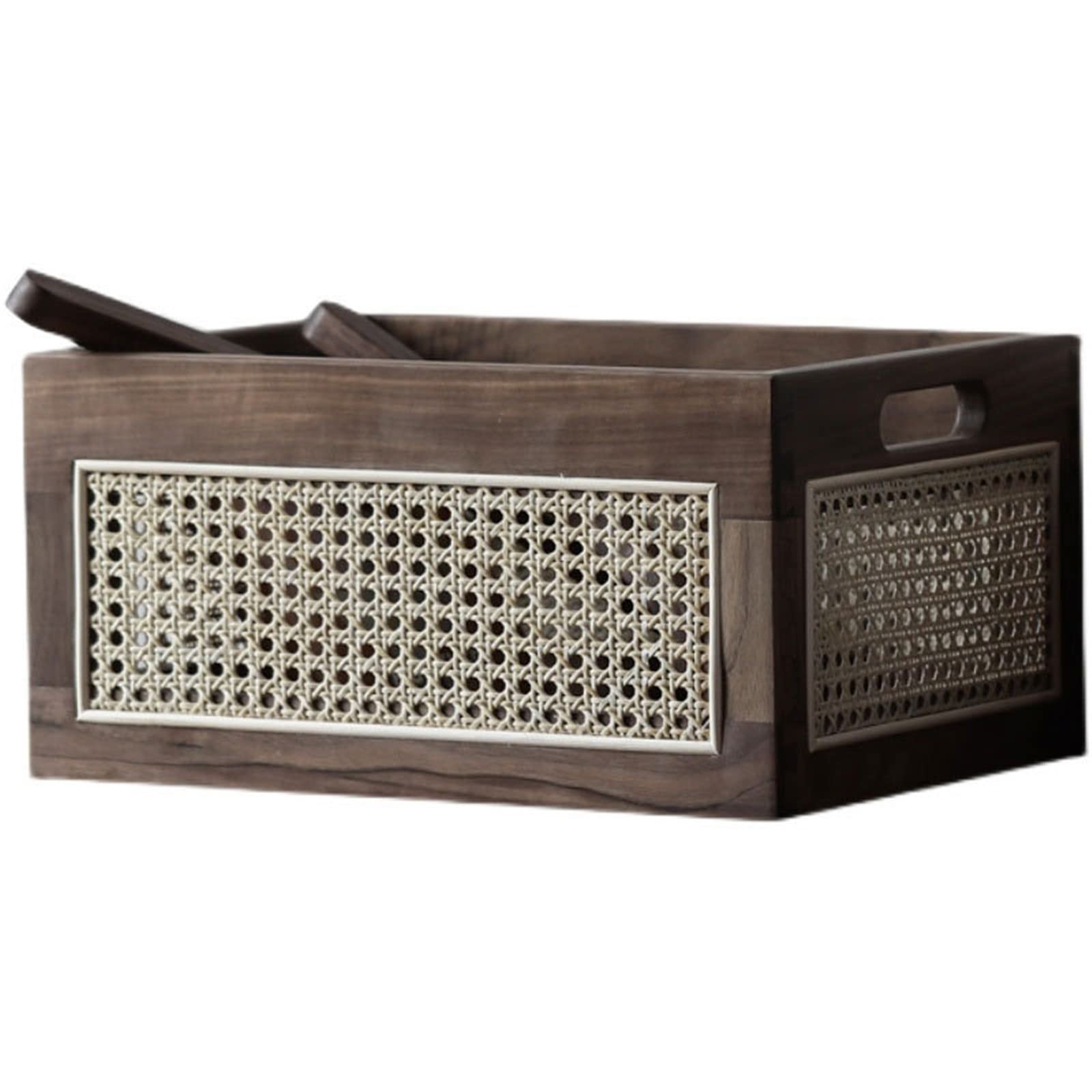 Organizador de Escritorio, Cesta de Almacenamiento, Organizador de cosméticos, Caja de Escritorio para Oficina y hogar (marrón, 30 x 20 x 14 cm)