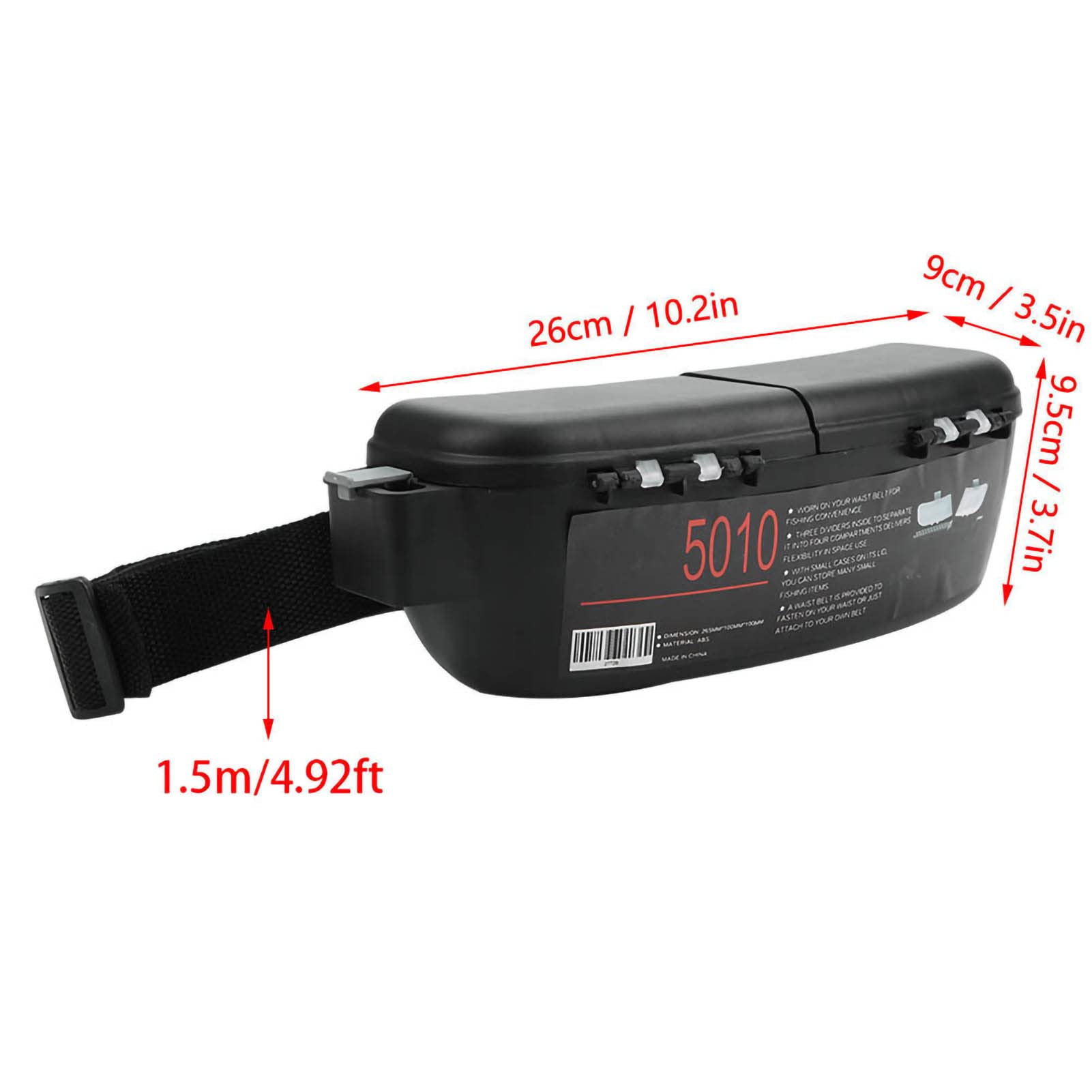 Fishing Tackle Box, Portable Fishing Lures Box Waist Pack Adjustable Belt Fishing Tackle Storage Kit for Lures Baits Hook