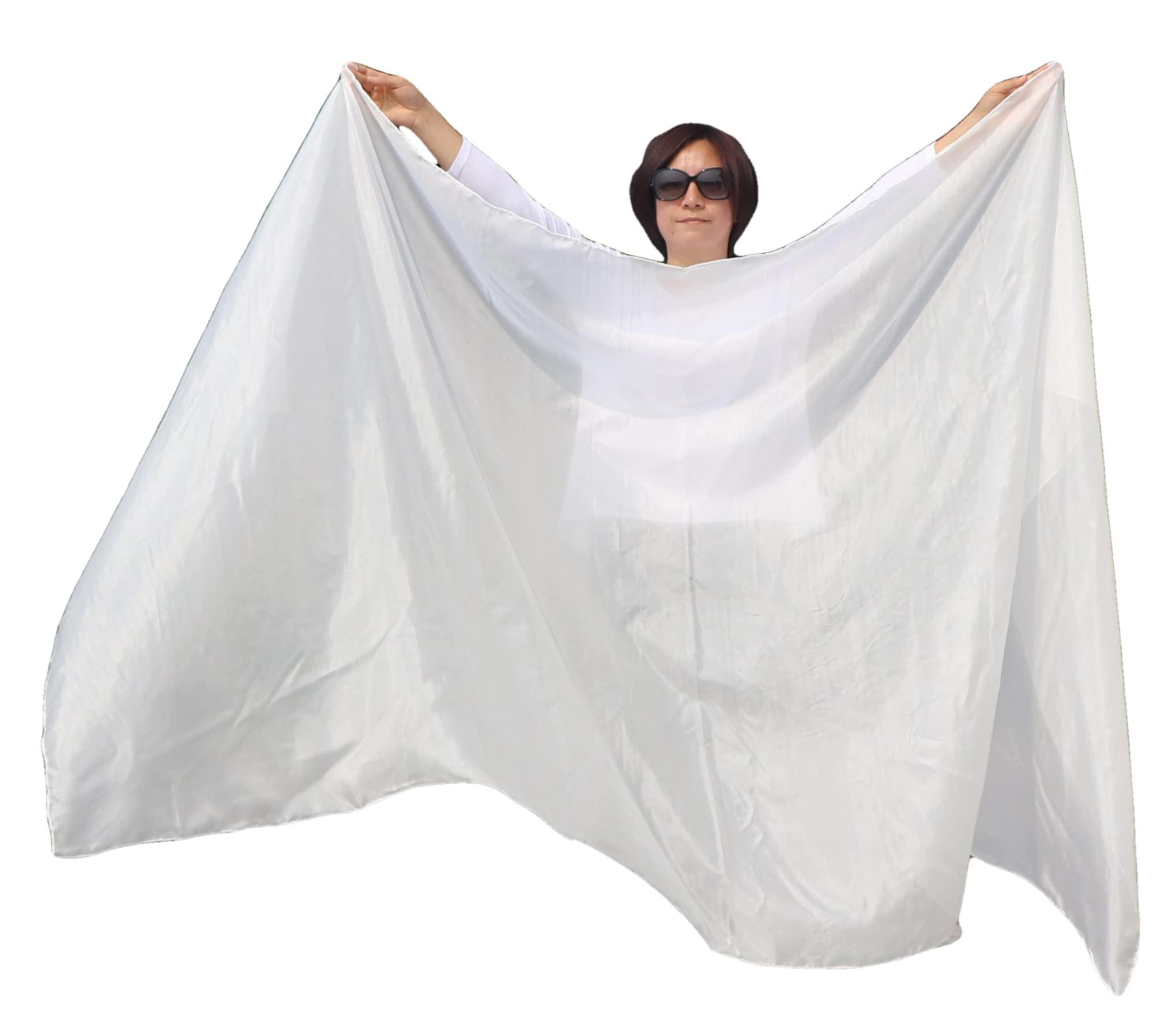 Winged Sirenny Bauchtanz Schleier aus Echter Seide Handbemalt 270 x 135cm, Fließender Luxus Bauchtanz-Schal