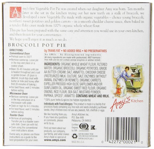 Amy'S 00021 Frozen Meals, Broccoli Pot Pie thumb #4