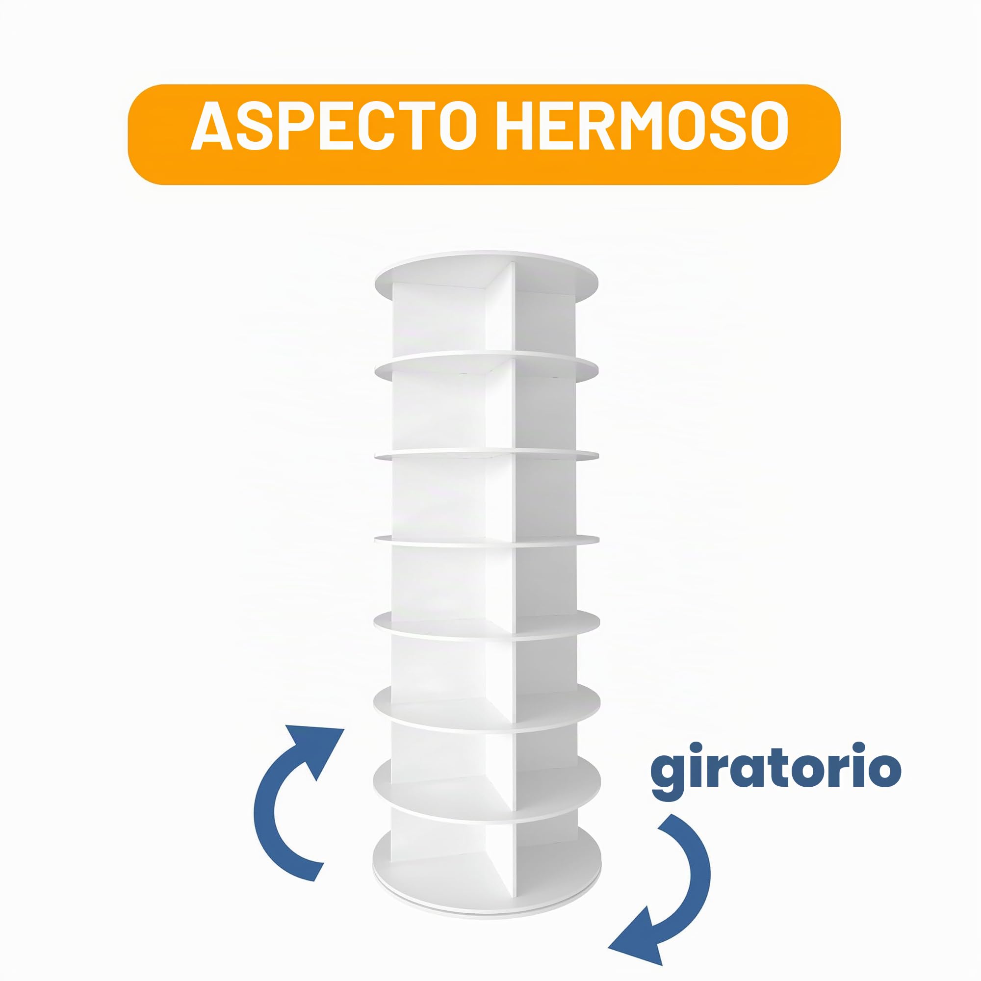 SpaceAid Zapatero giratorio de 7 niveles, exhibidor giratorio de zapatos Lazy Susan, zapatero giratorio de 360 grados, carrusel redondo, organizador vertical para organizar zapatos (7 niveles, blanco)