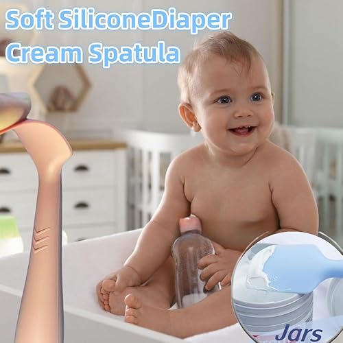 Miniatura 3 de YUEYUEJIA Espátula aplicadora de crema para pañales para bebé, paquete de 3 espátulas de silicona suave para pasta de glúteos, aplicador de crema
