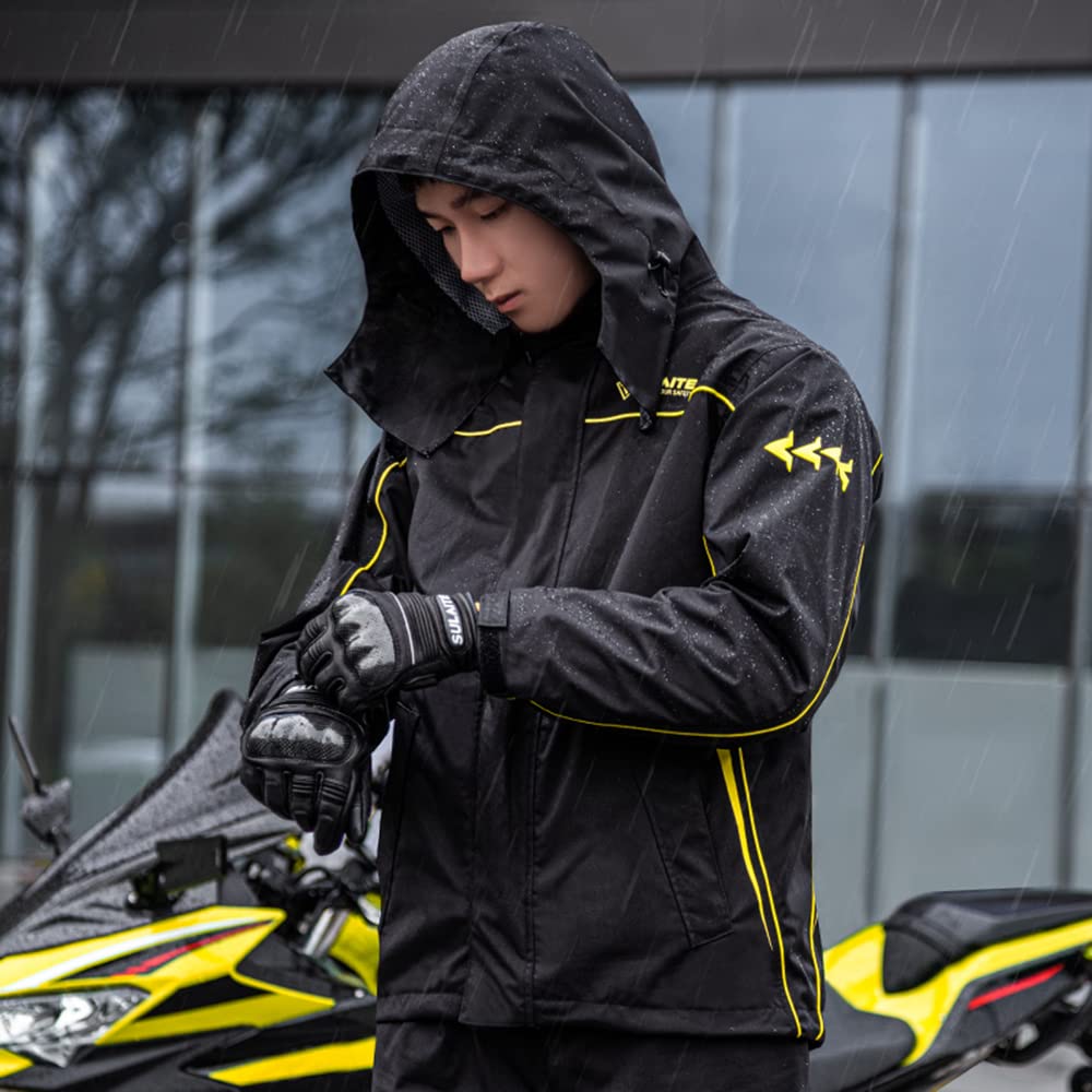 Lixada Impermeable motocicleta traje de lluvia hombres mujeres ciclismo lluvia engranaje chaqueta y pantalones con bolsa de almacenamiento